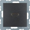 Gniazdo HDMI z przyłączem 90st. antracyt mat B.1/B.3/B.7 Glas 3315431606