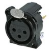 XLR panel socket, 3 pole, gold-plated, NC3FBV1-B