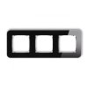 ICON Ramka uniwersalna potrójna zaokrąglona - efekt szkła (ramka: czarna spód: czarny) 12-12-IRSZ-3