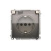 Simon Basic Gniazdo wtyczkowe Schuko do wersji IP44 z przesłonami (moduł) 16A, 250V~,zaciski śrubowe satynowy. Klapka transparen