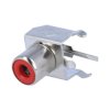 Gniazdo RCA do druku kątowe czer 90° mini 1xrca