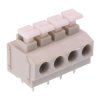 4-Way 5.00mm Screwless PCB Terminal Block Grey 10A 300V