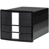 HAN 1017-13 IMPULS Desk drawer box Black A4, C4 No. of drawers: 3