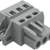 Socket header, 3 pole, pitch 5 mm, angled, gray, 231-103/031-000