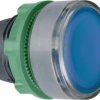 Pushbutton, for universal LED, illuminable, waistband round, blue, front ring light gray, mounting Ø 22 mm, ZB5AW363C0