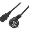 Kabel Cee 7/7 (E/F) Wtyk Kątowy Iec C13 Żeński Pvc 3M Czarny Kab-Eul-P3-3.0-Bk