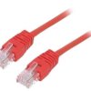 Patch cord U/UTP, Cat 5e, RJ45 wtyk z obu stron, linka, CCA, 1m PP12-1M/R