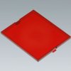 Front plate, PC, (W x H) 49 x 42 mm, red/transparent, B6802300