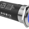 Przycisk podświetlany 82 Chwilowy SPDT Podświetlenie średnica wycięcia 22 mm Panel EAO Niebieski 35 V 35 V, IP67, IP65