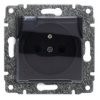 VENA Gniazdo bryzgoszczelne pojedyncze 2P+Z z przesłoną torów prądowych antracyt 516139