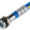 Lampka kontrolna do montażu panelowego 24V dc, niebieska 8mm LED Chrom Faston, oczko lutownicze RS PRO
