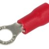 Końcówka; M4; 0,5÷1,5mm2; oczkowa; izolowany; 01103-RVS1.25-4; czerwony; proste; na przewód; cynowane; zaciskany