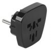 Adapter AC wtyk PL na gniazdo uniwersalne, czarne; J39-9