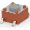 Short-stroke pushbutton, Form A (N/O), 50 mA/24 VDC, unlit , actuator (gray, L 0.7 mm), 1.56 N, SMD, 3-1437565-0