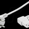 Cold appliance connection cable, 3 m, white, angled