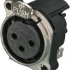 XLR panel socket, 3 pole, gold-plated, metal, NC3FBH1