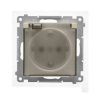 Simon 55 Gniazdo Schuko IP44 z przesłonami z uszczelką(moduł) szybkozłącza. Klapka transparentna Szampański mat TGSZ1BCZ.01/144A