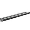 Patch panel 24 PORT 0,5U kat.5e czarny PPU5-0024-B