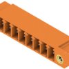 Pin header, 8 pole, pitch 3.81 mm, angled, orange, 1942510000