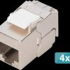 DN-93615-S-4 Keystone module, Cat.6a, shielded, tool-free, 4 pcs.