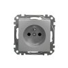 SEDNA DESIGN & ELEMENTS Gniazdo pojedyncze z uziemieniem z przesłonami aluminium SDD113011 SCHNEIDER ELECTRIC