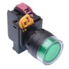 YW1L-AF2E01Q3G Green 12V illuminated 22mm Maintained Shrouded Push Button Switch NC IP65 IDEC