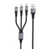 Kabel 3w1 USB-C + micro + iphone 1.2m