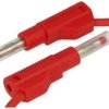 Przewód pomiarowy; 22.470.050.1; 2x wtyk bananowy; 4mm; bezpieczny; 0,5m; silikon; 2,5mm2; czerwony; 32A; 600V; mosiądz niklowan