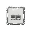 SEDNA DESIGN & ELEMENTS Gniazdo komputerowe 2xRJ45 kat.5e STP białe SDD111452S SCHNEIDER ELECTRIC