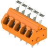 PCB terminal, 5 pole, pitch 5 mm, angled, orange, 1914600000