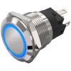 EAO 82-5551.2124 19mm Illum PB Alu flush/flush Solder Maint Ag Ring Blue 24 V DC
