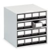 Regał szufladkowy, kolor: Szary, materiał: Plastik, 395mm x 400mm x 400mm, Treston