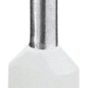 Insulated twin wire end ferrule, 0.5 mm², 15 mm/8 mm long, DIN 46228-4, white, 3200933