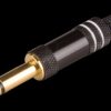 Jack plug, 6.3 mm stereo, gold-plated, white