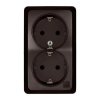 BERG Gniazdo podwójne schuko n/t 2x2P+Z 16A brązowy 3738-05