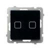SONATA TOUCH Wyłącznik podwójny świecznikowy dotykowy podświetlany szkło czarne ŁPD-2RS/m/32 OSPEL