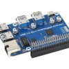 Waveshare USB 3.2 Gen1 And Gigabit Ethernet HUB HAT for Raspberry Pi, 3x USB, 1x Gigabit ETH, Driver-Free