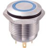 GQ16F-10E/J/B/12V 16mm IP65 Vandal Resistant Switch SPST, Off-On, Blue LED