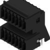 Pin header, 28 pole, pitch 3.5 mm, angled, black, 1357850000