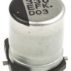 Aluminiowy kondensator elektrolityczny 330 μF 25 V dc Montaż powierzchniowy Panasonic Lutowie 500