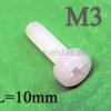 Śruba M3x10mm (+) plastikowa biała