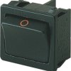 Rocker switch, black, 2 pole, On-Off, off switch, 12 (4) A/250 VAC, 8 (8) A/250 VAC, IP40, unlit, printed, 1802.1121