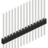 Pin header, 15 pole, pitch 1.27 mm, straight, black, 10060360