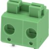 PCB terminal, 2 pole, pitch 7.5 mm, AWG 26-14, 16 A, spring-clamp connection, green, 1703083