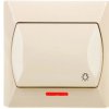 AKCENT Przycisk /światło/ z podświetleniem beżowy ŁP-5AS/01