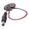 9V - 6F22 - R9 Battery T-shape Connector - with DC 5.5/2.1 Plug