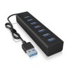 ICY BOX 60819 USB-Hub 7 Portów USB-A USB 3.0 5 GBit/s czarny IB-HUB1700-U3 USB 3.0 zu 7-Port USB 3.0 Type-A Hub, Alu-Geh