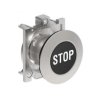 Metalowy przycisk płaski fi30mm kryty samoczynny powrót z symbolem STOP Czarny LPFB1132