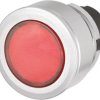 Pushbutton, illuminable, groping, waistband round, red, front ring silver, mounting Ø 30.5 mm, 46-2231.4FE0.000