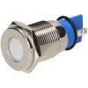 R-TECH 656949 Panel Indicator 16mm Flat 12V Whi Nickel Brass